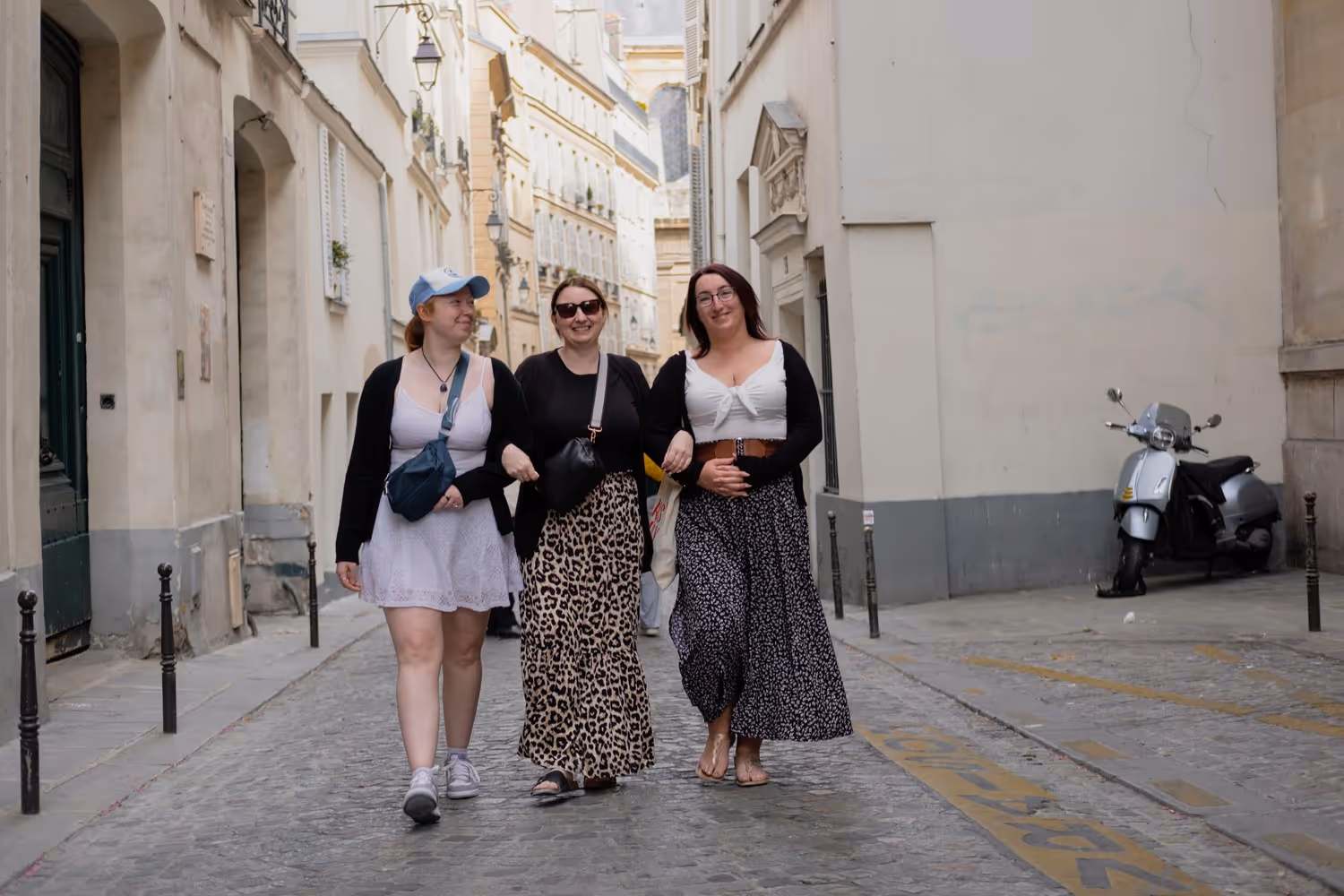 Walking Tour Group of three walking